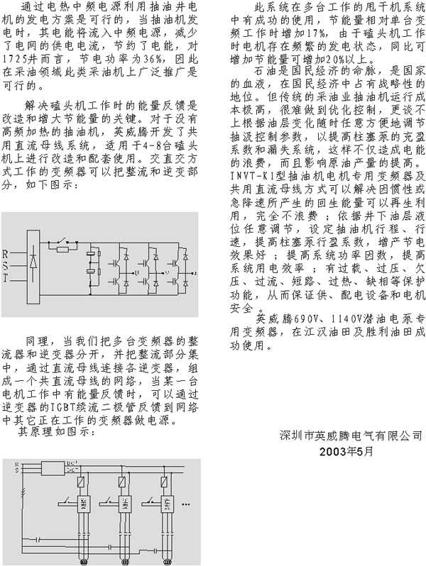 INVT-G9變頻器在抽油電機（磕頭機）電機上的應用